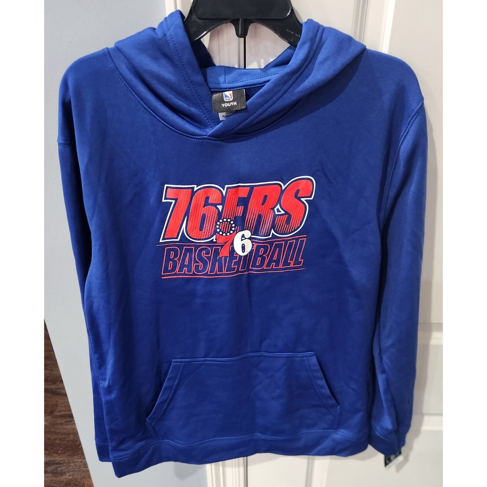 NBA Philadelphia 76ers Youth Blue Basketball Hoodie Sweatshirt XL